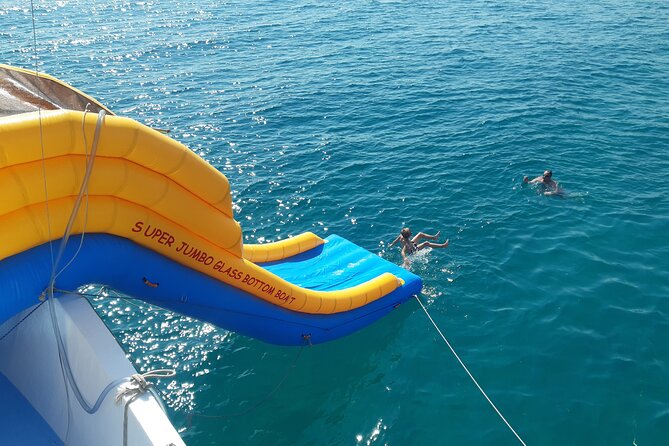 2.5 hour Glass Bottom Boat Trip, Snorkeling, Sliding and Fun - What food and equipment are included