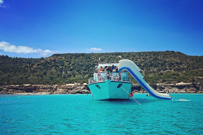 Blue Lagoon trip with slide & music departing from Latchi harbour - Leaving Latchi Harbour for the Akamas coast