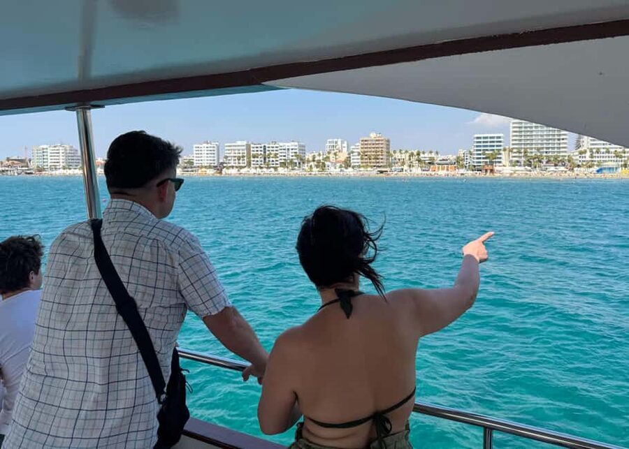 Larnaca: Glass-Bottom Boat Cruise with Fishing and BBQ Lunch - Seeing the Zenobia from above and below