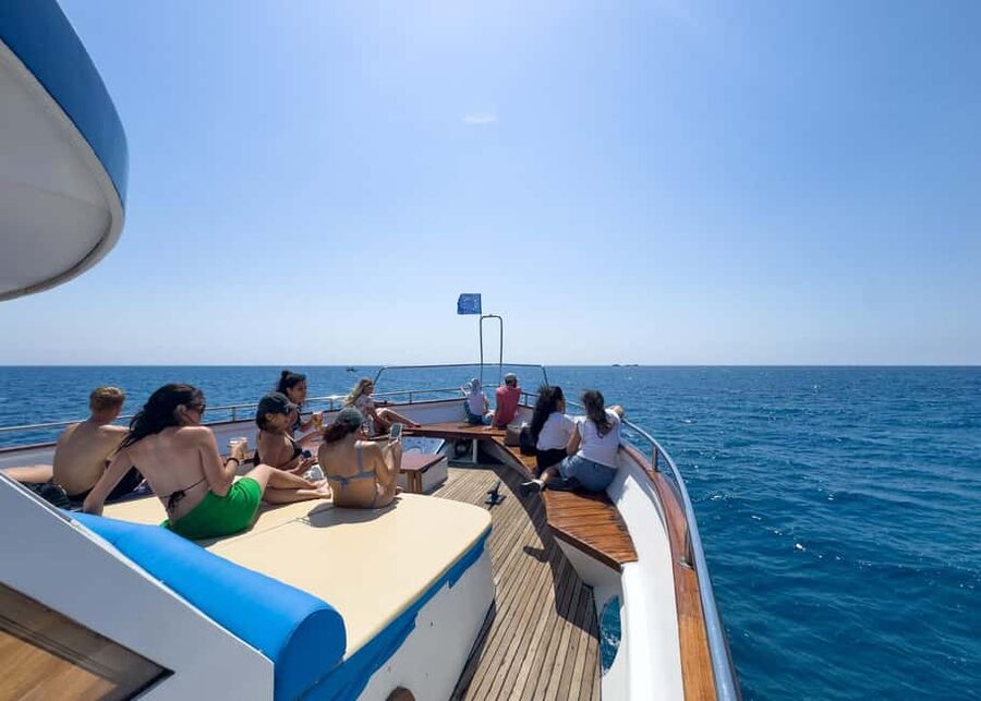 Larnaca: Glass-Bottom Boat Cruise with Fishing and BBQ Lunch - What the boat day feels like