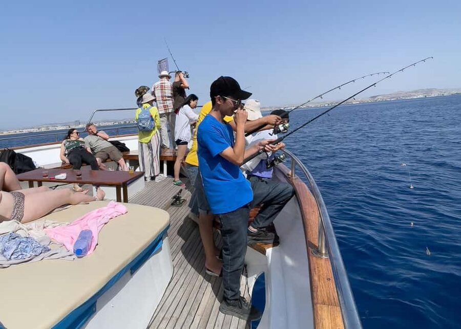 Larnaca: Glass-Bottom Boat Cruise with Fishing and BBQ Lunch - Fishing begins soon after departure