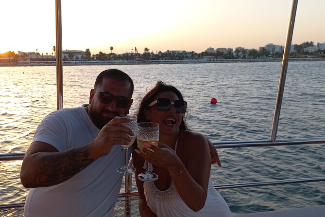 Larnaca Sunset Cruise with Unlimited Beers & Wine - Mackenzie Beach, swimming, and snorkeling