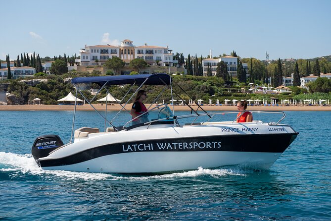 Luxury Marinello 20 Speedboat with driver to Blue Lagoon & more - Leaving Latchi Harbour for the Akamas Coast